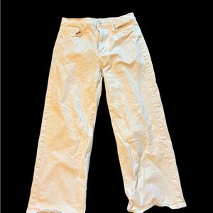 LOFT Light Pink Wide-Legged Jeans